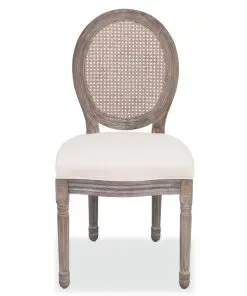 vidaXL Dining Chairs 2 pcs Cream Fabric