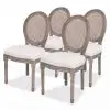 vidaXL Dining Chairs 4 pcs Cream Fabric vidaXL Dining Chairs 4 pcs Cream Fabric