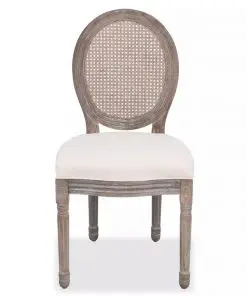 vidaXL Dining Chairs 4 pcs Cream Fabric