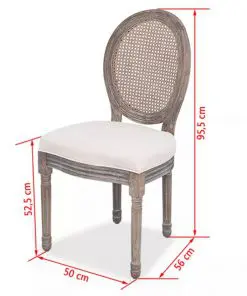 vidaXL Dining Chairs 4 pcs Cream Fabric