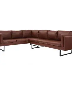 vidaXL Corner Sofa Artificial Leather Brown