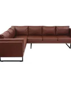 vidaXL Corner Sofa Artificial Leather Brown