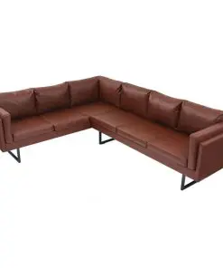 vidaXL Corner Sofa Artificial Leather Brown