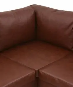 vidaXL Corner Sofa Artificial Leather Brown