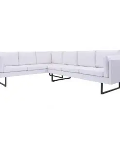 vidaXL Corner Sofa Artificial Leather White