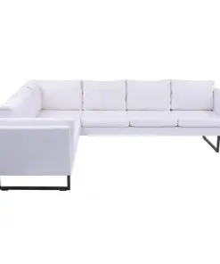 vidaXL Corner Sofa Artificial Leather White