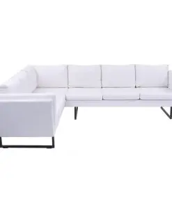 vidaXL Corner Sofa Artificial Leather White