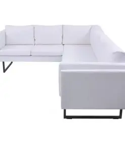 vidaXL Corner Sofa Artificial Leather White