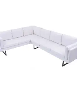 vidaXL Corner Sofa Artificial Leather White