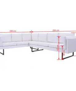 vidaXL Corner Sofa Artificial Leather White