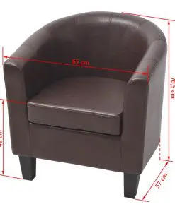 vidaXL Armchair Brown Faux Leather