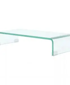 vidaXL TV Stand/Monitor Riser Glass Clear 60x25x11 cm