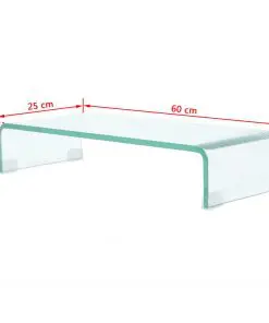 vidaXL TV Stand/Monitor Riser Glass Clear 60x25x11 cm