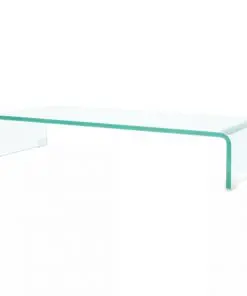 vidaXL TV Stand/Monitor Riser Glass Clear 70x30x13 cm