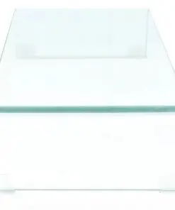 vidaXL TV Stand/Monitor Riser Glass Clear 70x30x13 cm
