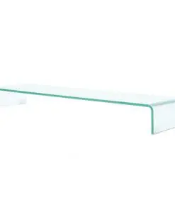 vidaXL TV Stand/Monitor Riser Glass Clear 110x30x13 cm