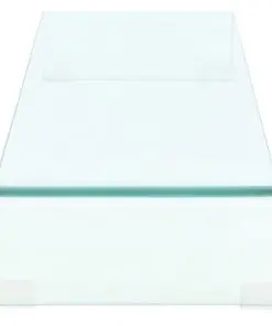 vidaXL TV Stand/Monitor Riser Glass Clear 110x30x13 cm
