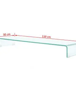 vidaXL TV Stand/Monitor Riser Glass Clear 110x30x13 cm