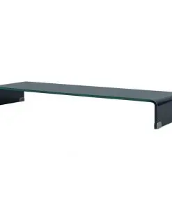 vidaXL TV Stand/Monitor Riser Glass Black 120x30x13 cm