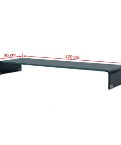 vidaXL TV Stand/Monitor Riser Glass Black 120x30x13 cm