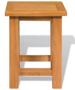 vidaXL End Table 27x24x37 cm Solid Oak Wood