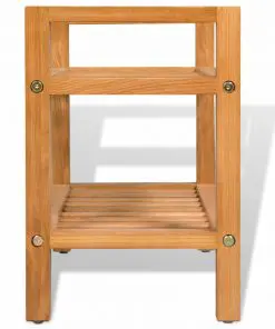 vidaXL Shoe Rack with 2 Shelves 49,5x27x40 cm Solid Oak Wood
