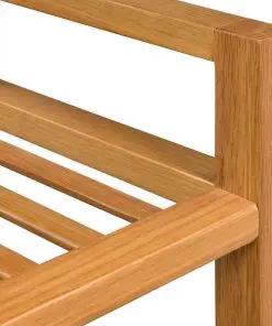 vidaXL Shoe Rack with 2 Shelves 49,5x27x40 cm Solid Oak Wood