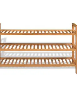 vidaXL Shoe Rack with 3 Shelves 100x27x59,5 cm Solid Oak Wood