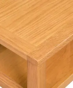 vidaXL End Table with Magazine Shelf 27x35x55 cm Solid Oak Wood