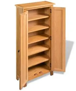 vidaXL Storage Cabinet 50x22x122 cm Solid Oak Wood