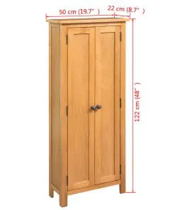 vidaXL Storage Cabinet 50x22x122 cm Solid Oak Wood