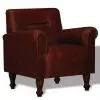 vidaXL Armchair Brown Real Leather