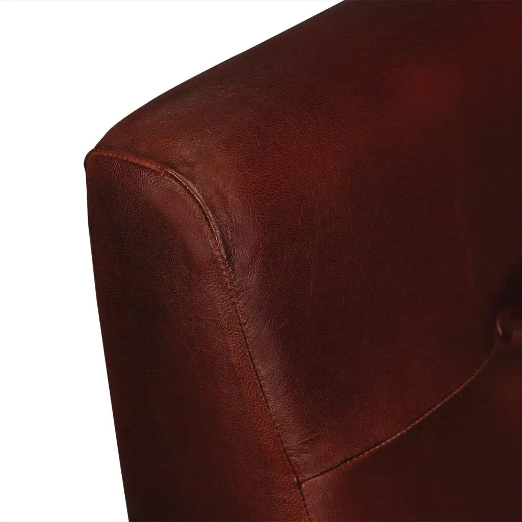 vidaXL Armchair Brown Real Leather