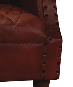 vidaXL Armchair Brown Real Leather
