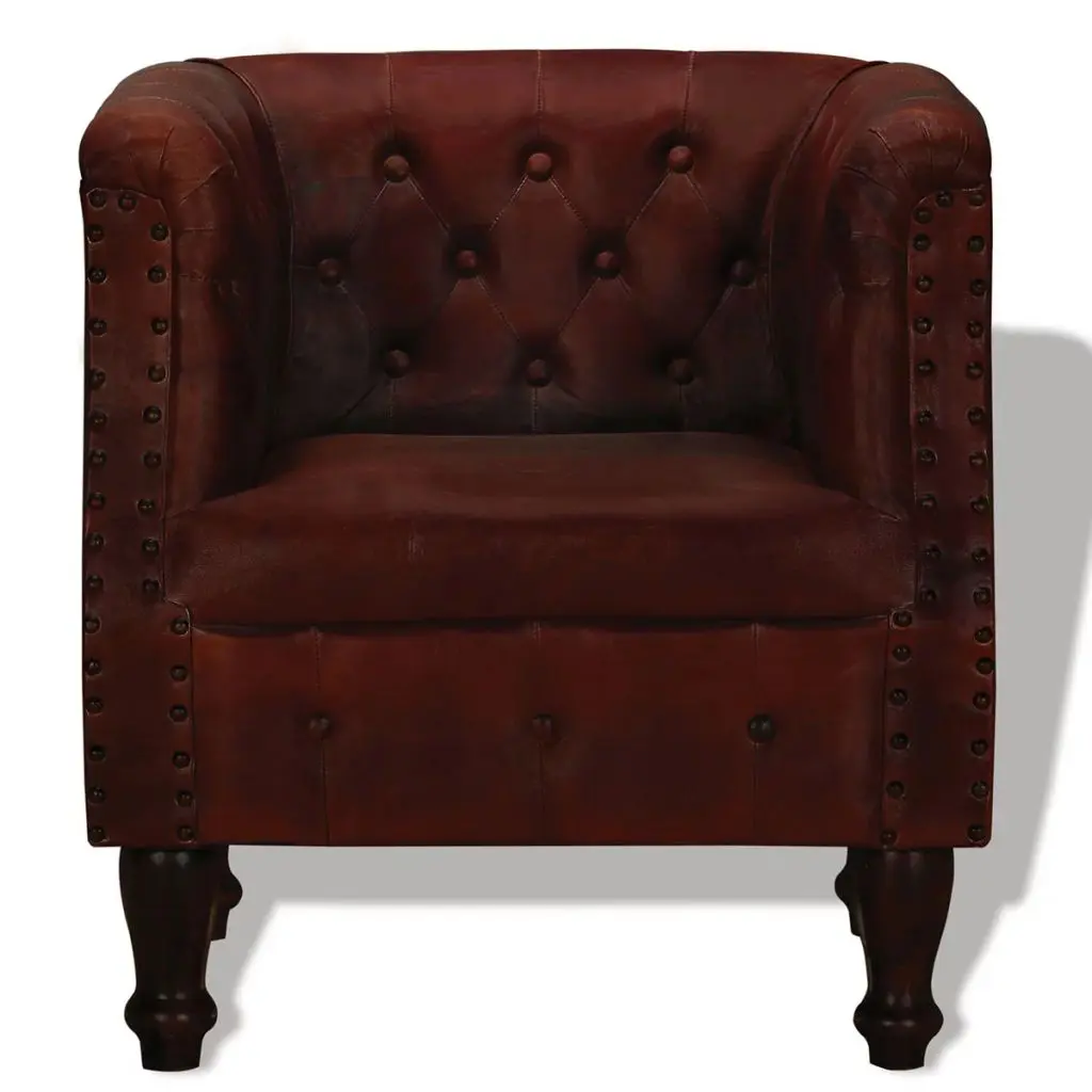 vidaXL Armchair Brown Real Leather