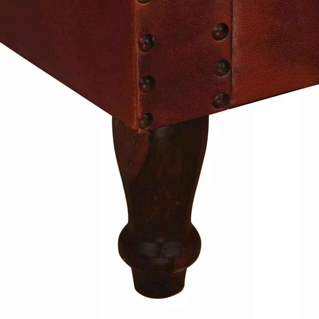 vidaXL Armchair Brown Real Leather