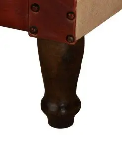 vidaXL Armchair Brown and Beige Real Leather and Fabric