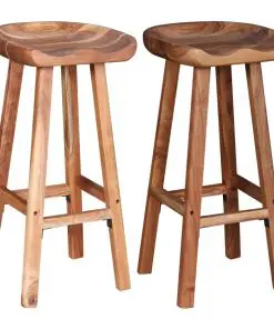vidaXL Bar Stools 2 pcs Solid Acacia Wood