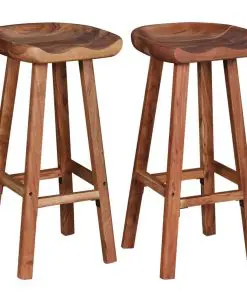 vidaXL Bar Stools 2 pcs Solid Acacia Wood