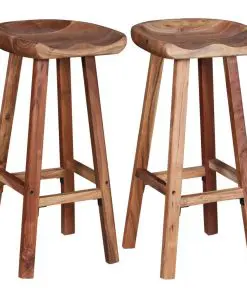 vidaXL Bar Stools 2 pcs Solid Acacia Wood
