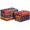 vidaXL Storage Boxes Set of 2 Chindi Fabric Multicolour