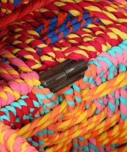 vidaXL Storage Boxes Set of 2 Chindi Fabric Multicolour