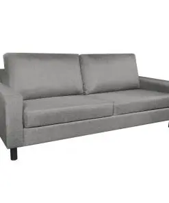 vidaXL 3-Seater Sofa Light Grey Fabric