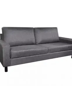 vidaXL 3-Seater Sofa Dark Grey Fabric