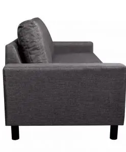 vidaXL 3-Seater Sofa Dark Grey Fabric
