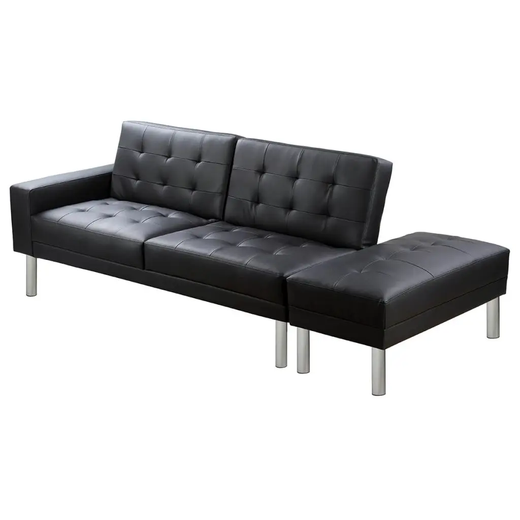 vidaXL Sofa Bed Artificial Leather Black