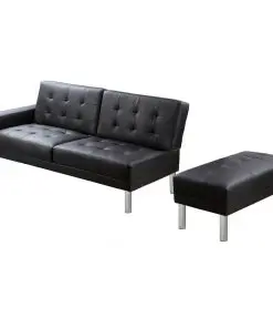 vidaXL Sofa Bed Artificial Leather Black