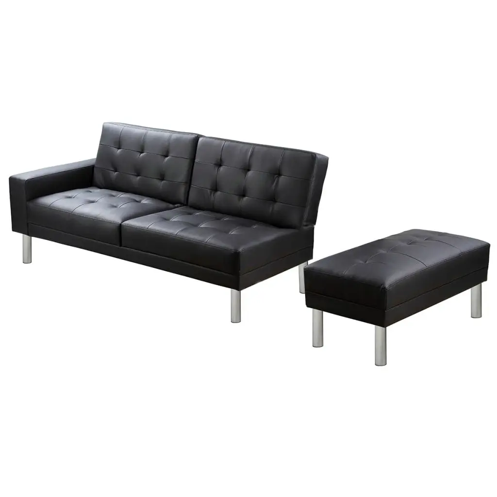 vidaXL Sofa Bed Artificial Leather Black