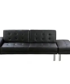 vidaXL Sofa Bed Artificial Leather Black