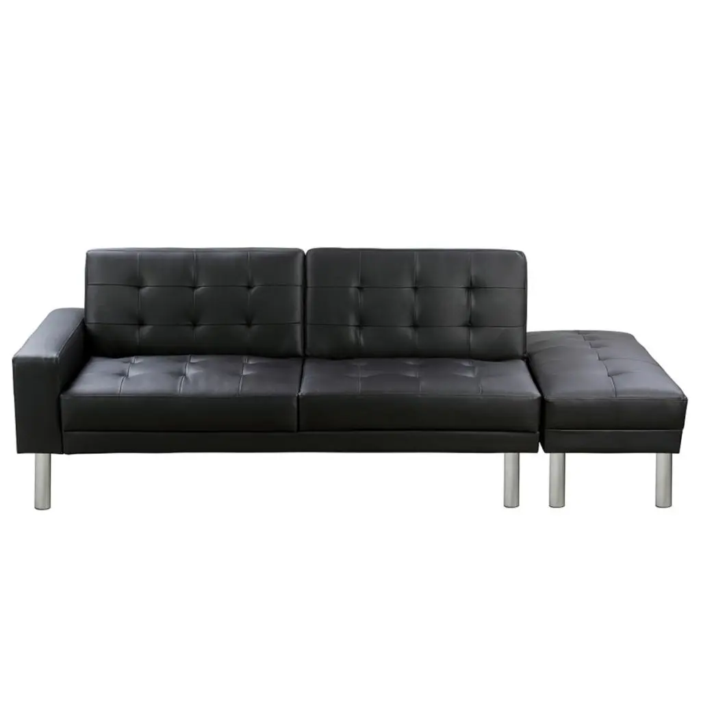 vidaXL Sofa Bed Artificial Leather Black